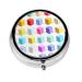 Colorful Cubesround Pill Box 3 Compartments Round Pill Box Organizer for Purse Or Pocket &*Portable Travel Pill Box
