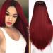 Topwigy 24 "Ombre Rot Long Straight Synthetic Hair Wigs of course Straight Heat -resistant for black women ombre wig black root to castle lace front synthetic wig
