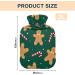 Cozy 2L Hot Water Bottle with Christmas Motif - Soft & Warm Ginger Cookies Design for Winter Relief - Perfect for Bed Hand Neck & Shoulders - Buy Online on GoSupps.com