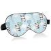 Haskirky Light Blocking Eye Mask Breathable and Adjustable Adult Men and Women Travel on Business Trips Yoga Meditation Light Smooth Comfortable Eye Mask Office Deep Sleep Goodies Blue Cartoon Pand