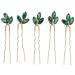 Wedding Hair Pins Green Rhinestone Vintage Bridal Hairpins U Shaped Hair Clips Bride and Bridesmaid Hairstyles Jewelry for Party