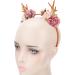 Delaman Fashionable Flower Reindeer Antlers Headband Floral Garland Crown for Party Cosplay Wedding Christmas (Dark Pink) - Buy Online on GoSupps.com