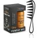Totex Hair Styling Texturising Powder Wax 20g | Volumizing Thickening Dust Powder | Matt Look + Hair Beard Styling Comb | Flexible | Anti-Static Handle | For Hair and Beard Shark Teeth Black