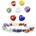 Healing Crystal Natural Seven Chakra Crystal Love Stone with Symbol Thumb Pocket Stone Colorful Crushed Stone Bracelet Reiki Blancing Chakra Spiritual Meditation