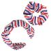 Ipetboom 1 Set American Flag Headband Hair Scrunchies Wide Headbands for Women Elastic Hair Ties Hair Accessories Women Headdress 4th of July Headpieces Red White Blue Satin Holder Miss