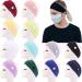 C LLOT 12 Pack Boho Wide Headband with Button Elastic Turban Hair Band Yoga Head Wraps for Women Girls Nurse and Doctor Multi-colored