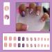 24 Pcs French Tip Short Square Press on Nails Purple Shiny Powder - Cute Designs for Women & Girls | Acrylic False Nails Full Cover Stick on Nail Decor PT10 - Buy Online on GoSupps.com
