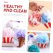 2pcs Cartoon Ice Cream Bath Balls - Exfoliating Loofahs & Shower Puffs for Ultimate Bathing Experience - Buy Online on GoSupps.com