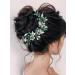 IYOU Rhinestone Bridal Hair Vine Green Flower Wedding Headband Party Bridesmaid Hair Accessories for Women - Buy Online on GoSupps.com