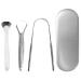 4-pack tongue scraper metal tongue cleaner tongue scrap cleaner reusable tongue scraper for tongue cleaning for optimal oral hygiene (silver)