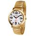English Talking Watch for Seniors Unisex Men Women Loud Sound Time-Day-Date Alarm Clock for Visually Impaired Gold