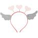 Beavorty Hair Bands Valentines Day Heart Headband Sequin Heart Head Boppers Angel Wing Hair Band Loving Heart Antenna Headband Wedding Hair Loop Hair Accessories for Holiday Pink Headband