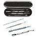 VAGA Set of 4 Professional Stainless Steel Manicure Cuticles Maintenance And Treatments Double Ended Tools Accessories - Long Pushers  Trimmers Cutters  Scrapers