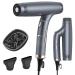 Hair Dryer Lightweight Foldable Dual Lonic Blow Dryer for Women Men with Powerful Brushless Motor High Speed Fast Drying Silent 12 Modes for Travel Salon Home