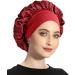 AliLeader Silk Bonnet for Sleeping 2Pcs - Colorful Satin Sleep Cap for Curly Hair - Black/Wine - Buy Online on GoSupps.com