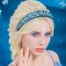 Flayem Rhinestone Headband Sparkly Crystal Headband Glitter Heart Paddle Wide Hairband Gorgeous Banquet Hair Hoop Accessories for Women and Girls (Blue Crystal) - Buy Online on GoSupps.com