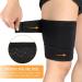 Thigh Support Brace & Hamstring Compression Sleeve | Anti-Slip Quad Support for Sprains Strains & Injury Recovery - Unisex (Black - Buy Online on GoSupps.com