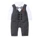AmzBarley Baby Boys Gentlemans Outfit Suit Kids Long/Short Sleeve Dress Shirt Pants Vest Bowtie Tuxedo Rompers Childs Birthday Evening Holiday Party Black 099 6-12 Months