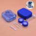 Buy Portable Contact Lens Case - Pack of 2 Blue Scrub with Mirror Leak-Proof Travel Essentials with Tweezers & Solution Bottle - Buy Online on GoSupps.com
