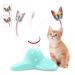 Pawsayes Interactive Indoor Cat Toy with 360 Rotating Butterfly 2 Refill Packs Green