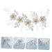 Angoily 1pc White Leaf Comb Hair Decor Comb Hair Accessories for Prom Wedding Decoration Floral Decor Pearl Hair Pin Bridal Floral Side Comb Hair Clip Alloy Bride Hair up Grace