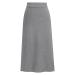 Sanahy Women's Basic Plain Stretchy Ribbed Knit Split Midi Skirt Stretch High Waist Bodycon Business Work Office Pencil Skirt XL Gray