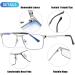 Joopin Blue Light Filter Glasses for Men & Women | Stylish Metal Silver Gaming & Computer Glasses - Buy Online on GoSupps.com