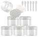 Tianzd 6 pieces Small 150 ml Transparent plastic empty cream can with white lid 150 g empty socket screw box sheet metal box cosmetic containers 6 pieces spatula transparent 150ml
