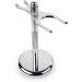 QShave Deluxe Chrome Safety Razor and Brush Stand Holder Fit All Your Shaving Accessories Silver - Buy Online on GoSupps.com