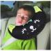 Qchomee Kids Car Travel Pillow Car Seat Belt Cushion Head Neck Support Pillow Safety Strap Covers Children Headrest for Car Travelling Sleeping Pillow Black