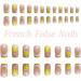 24pcs Short French False Nails - Almond Square Press on Nails - Yellow Summer | Full Cover Acrylic False Nails with Glue - French Fake Nails for Women and Girls | Nail Art - Buy Online on GoSupps.com