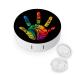 Colorful Rainbow Handprint Contact Lens Case with Mirror Portable Cute Eye Contact Lens Box Travel Kit
