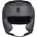 Kruzak Unisex Boxing Headgears - MMA Training, Adjustable Padded, Kara,Muay Thai Headgear, Kickboxing, Sparring, Martial Arts, Karate, Taekwondo MMA Body Equipment Matte Black Small-Medium