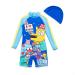 BONVERANO Baby Boys Swimsuit Toddler Bathing Suit Long-Sleeve Zipper One Piece Swimwear with UPF 50+ Sun Protection Blue 2 18-24 Months