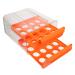 Angoily Egg Storage Box Portable Fridge Refrigerator Egg Case Egg Bin Double Layer Crisper Plastic re-usable Orange 23.5x21.5cm
