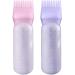 FYJLXF 2 Pack Root Comb Applicator Bottle 6 Ounce Hair Dye Applicator Brush Transparent Applicator Bottle with Graduated scale Hair Coloring Dye and scalp treament essential Purple