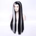 Morticia Long Straight Black & White Wig | Women's Widows Peak Costume Wig - Perfect for Halloween & Cosplay - Buy Online on GoSupps.com
