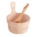 /L L Sauna Wooden Bucket with Ladle Natural Pinewood Sauna Bucket and Spoon Sauna Accessories Steaming Bathroom Equipment Accessories Helpful