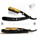 Premium Black and Gold Straight Edge Shaving Razor for Men - Perfect for Hair Mustache and Eyebrow Grooming | International Shipping Available - Buy Online on GoSupps.com