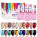 DouborQ 20 Bottles Jelly Gel Nail Polish Glass Translucent Crystal Blue Pink Red Pink Clear Green Yellow Purple Colors UV Soak Off LED Gel 7ml Soak Off Manicure Kit 20color A