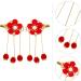Holibanna Chinese Hair Clip 2 Pairs Chinese Style Hair Clip Japanese Handmade Flower Tassel Hairpin Headdress Kids Hairpins Hanfu Side Clip for New Year Kimono Costume Accessories Red - Buy Online on GoSupps.com