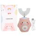 Kids U-Shaped Electric Toothbrush - Cute Cartoon Bear Design IPX7 Waterproof Automatic Tooth Whitening Oral Care (Pink) - Buy Online on GoSupps.com