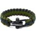 Steinbock7 Dachstein Paracord Survival bracelet adjustable stainless steel closure e -book instructions for braiding - camping outdoor wilderness in doubt - green/black