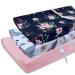 AMROSE 3 Pack Easy Care Changing Pad Covers, Ultra Soft Microfiber Diaper Change Table Sheets for Baby Boys and Girls, Floral & Butterfly & Pink Floral & Butterfly & Pink Changing Pad Cover