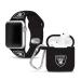 Game Time Las Vegas Raiders Silicone Watch Band and Case Cover Combo Package Compatible with Apple Watch and AirPods Gen 1 & 2 Black/Black 42/44/45mm