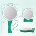Rechargeable Lighted Hand Mirror for Travel - Portable Round Makeup Mirror with Folding Handle in Green - Buy Online on GoSupps.com