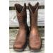 20 PC Men's Sport Western Boot - Retro Square Toe Cowboy Boots in Brown - Buy Online on GoSupps.com