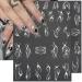 Metallic Silver Lines Nail Stickers - 6 Sheets | 3D Wave & French Line Design | Marble & Metal Strip | DIY Nail Art Supplies - Buy Online on GoSupps.com