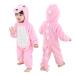 Doladola Unisex Kid's&Toddler's Costume Outfit Baby Boys Girls Flannel Animal Hooded Rompers Jumpsuit 6-12 Months Pink Dinosaur