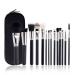 14 Classic Black Handle Silver Tube High Cost Performance Professional Makeup Brush Set As shown D